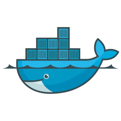 logo of whale carrying shipping containers on it's back