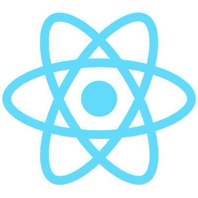 react logo of a blue bohr atom diagram